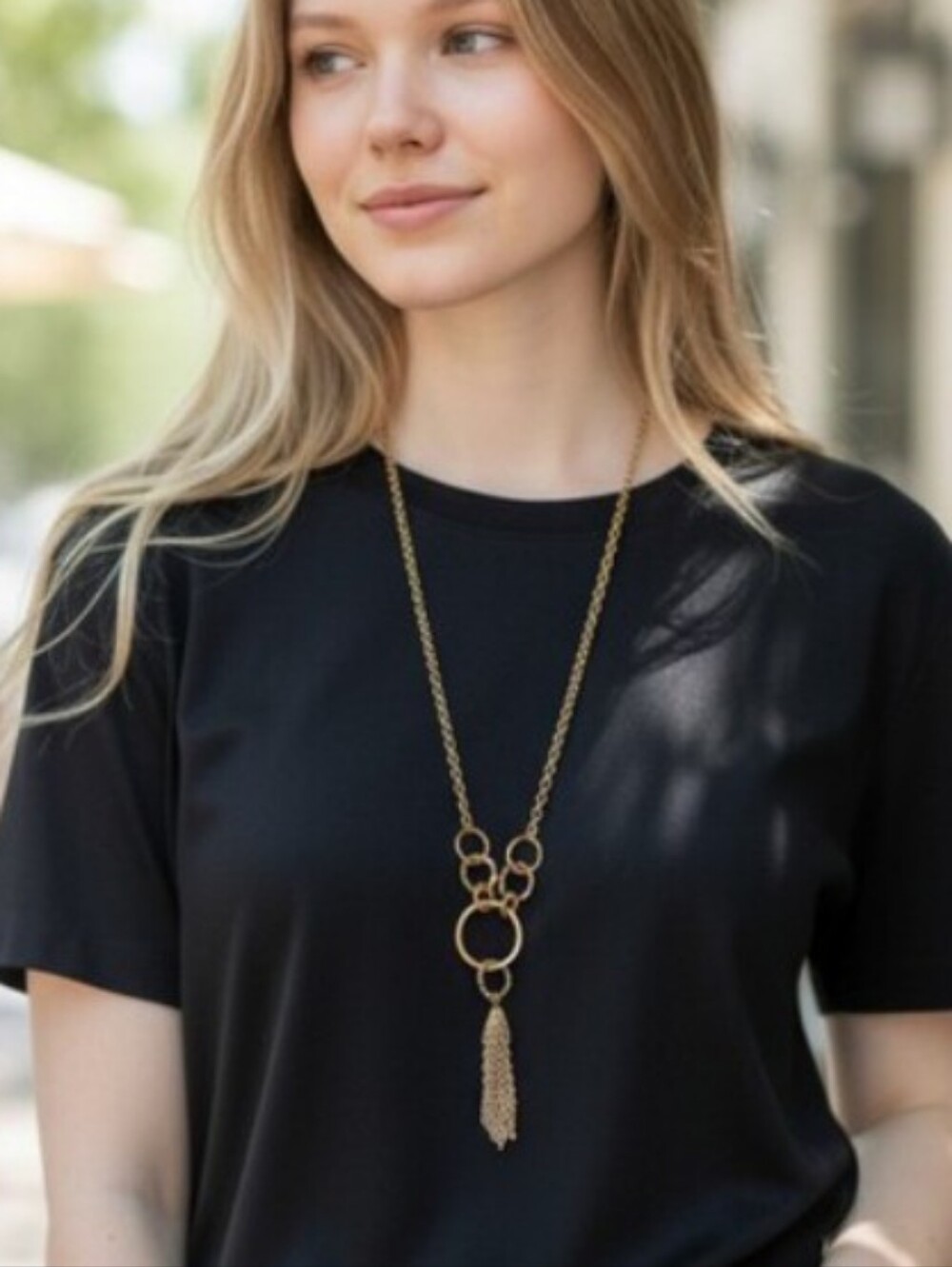 Bronze Popover Tassel Charm Necklace Messy Coquette Whimsygoth 90s Retro 1990s